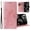 Pink, variant on Dteck Flip Case for iPhone 17 Pro, Embossed PU Leather Magnetic Closure Wallet Case with Card Holder Wrist Strap Kickstand Shockproof Cover,Green