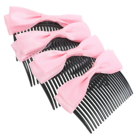 TABLZONE 4pcs Hair Comb Pin Hair Decorations for Women Pink Plastic for Daily Use