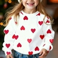 thumbnail image 5 of vdgthytj Toddler Girls Valentine's Day Sweatshirt Kids Crewneck Long Sleeve Heart Printed Pullover Tops 1-13 Years, 5 of 6