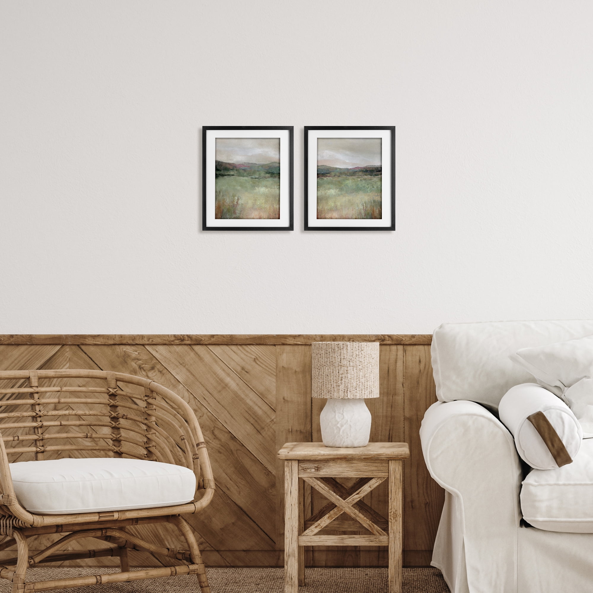 Stupell Industries Muted Glimpse of Spring 2 Piece Black Framed Print Under Glass Set, design by Carol Robinson