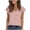Watermelon Red, variant on Womens Eyelet Blouse V-Neck Short Sleeve Ruffle Top Casual Summer Shirt Stretchy Fit White,Size 2XL