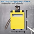 thumbnail image 5 of 10 Mini Carry-on Luggage Tags Pack - Flip open cover, ID Sticker - Yellow, 5 of 5