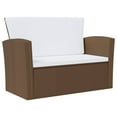thumbnail image 3 of vidaXL 16 Piece Garden Lounge Set with Cushions Poly Rattan Brown, 3 of 5