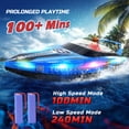 thumbnail image 3 of JoyStone 10 inch RC Boat with LED Lights for Adults and Kids - 2.4Ghz Remote Control Boat for Pool and Lakes, Dual Motor & Low Battery Alarm, Gifts for 8-12 Boys Girls(Blue), 3 of 10