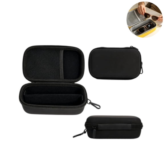 Dual Glasses Storage Case, Hard Shell Eyeglasses Organizer Holder, Portable Shockproof Sunglasses Travel Carrying Bag with Divider, Multi Glasses Protective Case
