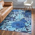 thumbnail image 4 of My Magic Carpet 5'x7' Machine Washable Non-Slip Dining Living Room Area Rug - Floral Bloom Blue, 4 of 5