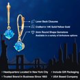 thumbnail image 2 of Gem Stone King 14K Yellow Gold Simulated Blue Opal Earrings for Women | 1.00 Cttw | Gemstone October Birthstone | Round Cabochon 5MM, 2 of 6