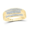 thumbnail image 3 of Yellow-tone Sterling Silver Mens Round Diamond Band Ring 1/5 Cttw, 3 of 4