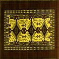 thumbnail image 1 of Ahgly Company Indoor Square Oriental Yellow Industrial Area Rugs, 4' Square, 1 of 4