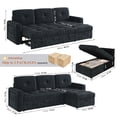 thumbnail image 3 of Homfa 81" Sleeper Sofa Bed with Pull Out Couch, Adjustable Backrest Convertible Sofa Bed with Storage Chaise Couch & USB Charging Port, 3 Seat L Shape Sofa Couch with Chaise for Living Room Apartment, 3 of 10