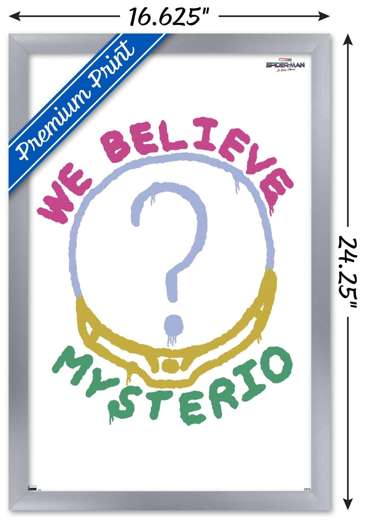 Marvel Spider-Man: No Way Home - We Believe Mysterio 16.5" x 24.25" Framed Poster, by Trends International
