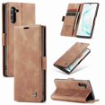 thumbnail image 2 of Dteck For Samsung Note 10 CaseMe Slim PU Leather Flip Magnet Case Cover Retro Style Frosted Lightweight Protective Shell Holster, brown, 2 of 4