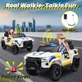 thumbnail image 4 of 24V Ride on Toys w/ Remote, 2-Seater Electric Police Car for Kids, Intercom, Siren, Music, Age 3-8 Yrs, White, 4 of 14