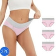 thumbnail image 3 of Elainilye Fashion Cotton Underwear for Women 3 Pack Colored and Minimalist Cotton Waist Lifting and Buttocks Underwear,Pink, 3 of 7