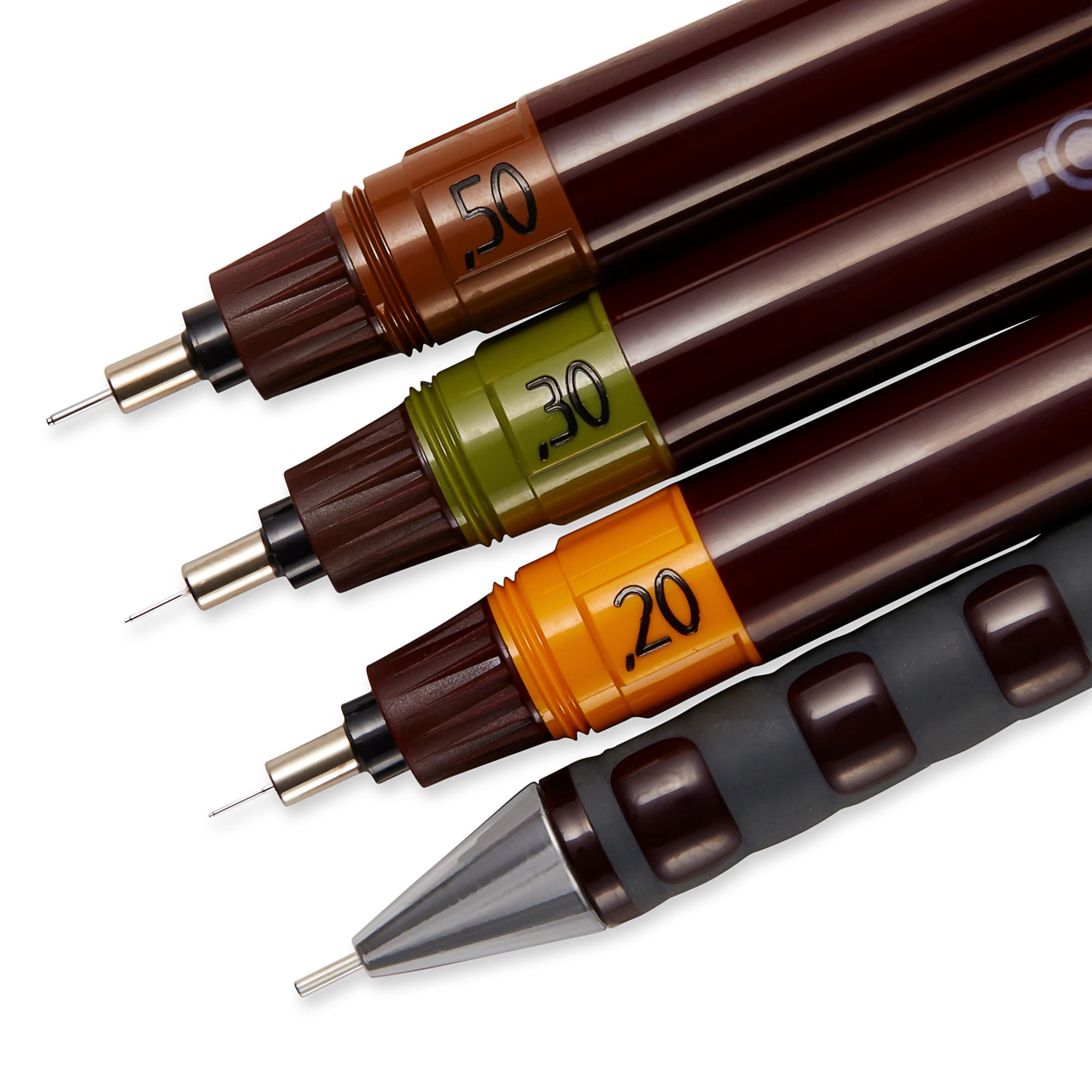 rOtring Isograph Pen Set Technical Pen & Pencil College Set | 3 Pens (0.20mm, 0.30mm, 0.50mm) and Mechanical Pencil (0.5mm) + Accessories