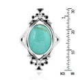 thumbnail image 4 of Bohemian Vintage Green Turquoise Oval Statement .925 Silver Ring-9, 4 of 5