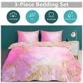 thumbnail image 2 of Pink Gilded Gold Duvet Cover Set Bedding Set Polyester Quilt Cover for Bedroom Decoration, 2 of 6