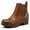Brown, variant on Bocca Women's Black Chelsea Boots Chunky Heel Ankle Booties Size 6