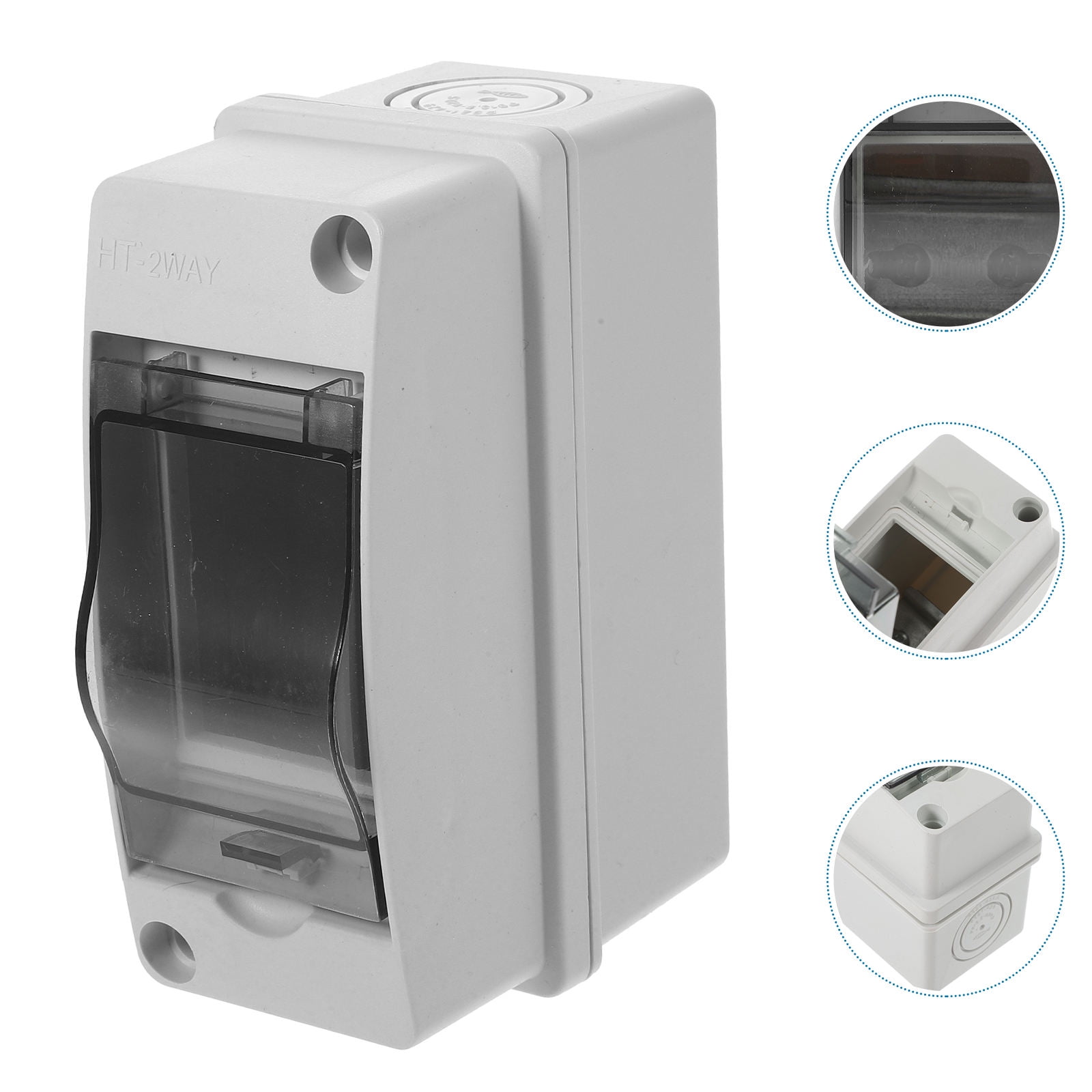 Raindrops 3pcs  2 Way Weatherproof Breaker Box IP65 ABS Distribution Box Plastic Electrical Box Clear Cover Circuit Box for Outdoor Lighting Landscape