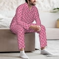 thumbnail image 5 of Mens Pajamas Set, pink sequins Button Down Long Sleeve Loungewear Sleepwear Pjs sets for Men, 5 of 5