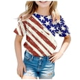 thumbnail image 4 of HUITKMM Boys' Fashion Summer Toddler Boys Girls Independence Day Short Sleeve Prints T Shirt Tops Clothes, 4 of 4