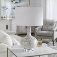 thumbnail image 3 of Uttermost Turbulence Glass and Crystal Table Lamp in White/Black/Gray, 3 of 6