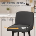 thumbnail image 4 of MultiHaven 26.1-Inch Bar Stools Set of 3,Swivel Counter Height Bar Stool with Back & Metal Legs,Fabric Island Chairs Suitable for Kitchen,Bar,Cafe - Medium Gray, 4 of 10
