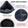 thumbnail image 5 of Dog Beds for Small Dogs, Donut Dog Bed with Blanket Attached, Calming Dog Bed Washable (20"/26"/35") Grey, 5 of 17