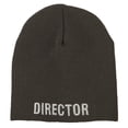 thumbnail image 5 of Director Embroidered Big Size Acrylic Short Beanie - Grey XL-3XL, 5 of 5