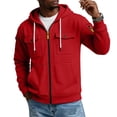 thumbnail image 7 of biudgviw Men's Zip Up Hoodie Drawstring Stylish Casual Pullover Long Sleeved Hooded Sweatshirt with Multi Pockets for Outdoor(Red,X-Large), 7 of 7