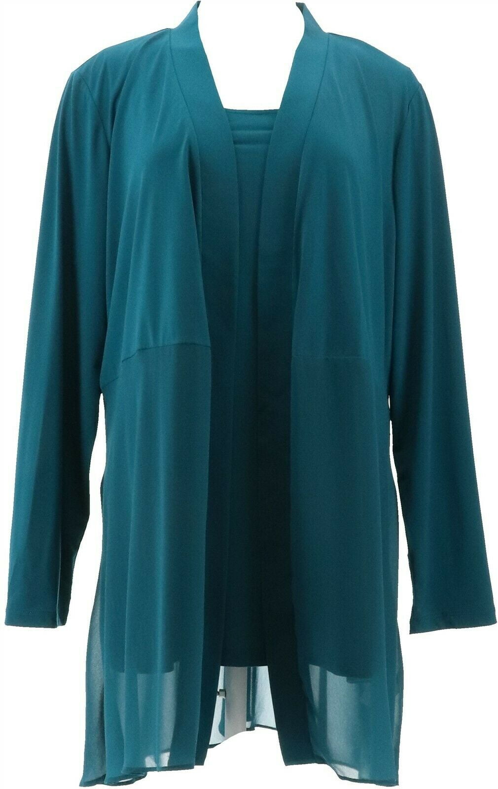 Susan Graver Knit and Chiffon Cardigan 
