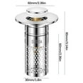 thumbnail image 3 of Sltwyw Press Type Stainless Steel Sink Strainer - Pop-Up Drain Filter Basket with Anti-Clog Mesh, Basin Bounce Core, 3 of 9
