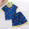 thumbnail image 3 of WOYY Toddler Boys Pajamas Cartoon Print Short Sleeve T-Shirt Shorts Homewear, Sizes 4-5T, 3 of 4