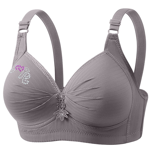 Bra for Women with Gathered Front Design, No Underwire, Nylon-Spandex Blend, Breathable Daily Wear, Soft Elastic Band, Medium Support