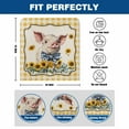 thumbnail image 6 of Farm Animal Pig Chair Back Covers Set of 6, Retro Yellow Plaid Sunflower Floral Country Stretch Dining Chair Back Slipcovers Removable Seat Cover for Kitchen Restaurant Hotel Cafe, 6 of 9