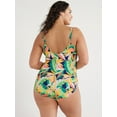 thumbnail image 4 of Time and Tru Women's and Plus V Wire One Piece Swimsuit, Sizes XS-3X, 4 of 6