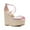 Pink, variant on XYD Women Espadrilles Wedge Sandals Woven Straw Peep Toe Rhinestones Platform Heels Slender Crossover Straps Glamour Party Shoes Size 13 Blue
