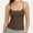 Brown, variant on Women's Scoop Neck Cami Crop Tops Strap Camisole Tank Shirt Cami Cropped Tops