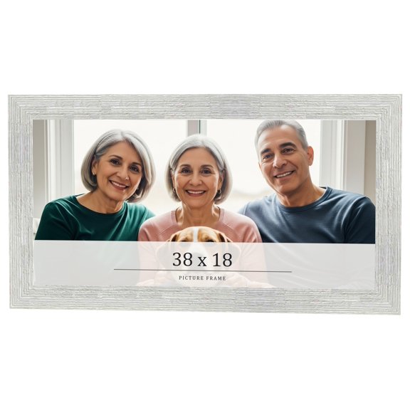 38x18 Frame White Real Wood Picture Frame Width 1.5 inches | Interior Frame Depth 0.5 inches | Barn