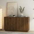 thumbnail image 4 of 55.1" Wide Modern Buffet Cabinet with Storage, Fluted Sideboard Cabinet with Adjustable Shelves, Wood Accent Cabinet Console Table for Living Roon Kitchen, Walnut, 4 of 8