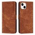thumbnail image 2 of for iPhone 15 Plus Wallet Case, Classic PU Leather Shockproof Folio Flip Stand Magnetic Closure Money Pocket Simple Business Purse Card Slots Case Cover for iPhone 15 Plus, Brown, 2 of 12