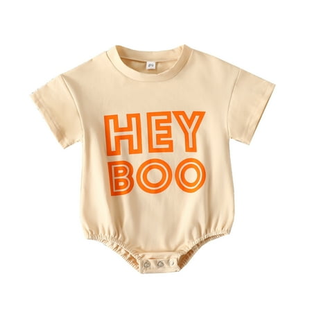 

Knosfe Infant Summer Letter Print 0-12M Short Sleeve Cotton Bodysuits