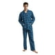 thumbnail image 1 of GLOBAL Conjunto de Pijama de Tejido Liso de Manga Larga para Hombre, Ropa de Dormir de Algodón, Ropa de Dormir Cómoda, Cuadros Azul Claro y Azul Marino M, 1 of 6