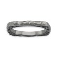thumbnail image 1 of 925 Sterling Silver Black Plate Square Stackable Ring, 1 of 7