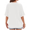 thumbnail image 3 of MOYIKO Oversized T shirts for Women V Neck Short Sleeve Loose Tees Summer Casual Basic Tops, 3 of 7