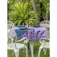 thumbnail image 2 of Outdoor Tablecloth with Umbrella Hole Zipper Purple Lavender Round Tablecloth 60" Waterproof Outside Table Cloth Spring Watercolor Wild Flowers Plant Patio Table Cover Tablecloths for Picnic Party, 2 of 5