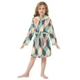 thumbnail image 6 of FORMRS Niños Bathrobe Unisex Hooded Robe Soft Plush Pajamas Sleepwear, Size 10-12T, Pink Cubes, 6 of 7