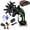 BLACK-A, variant on 2-in-1 Cordless Tiller & Cultivator with Extension Pole, Battery Powered Handheld Garden Tiller, Electric Mini Rototiller, Rechargeable Soil Cultivator for Lawn, Vegetable Garden, Greenhouse (BLACK-A