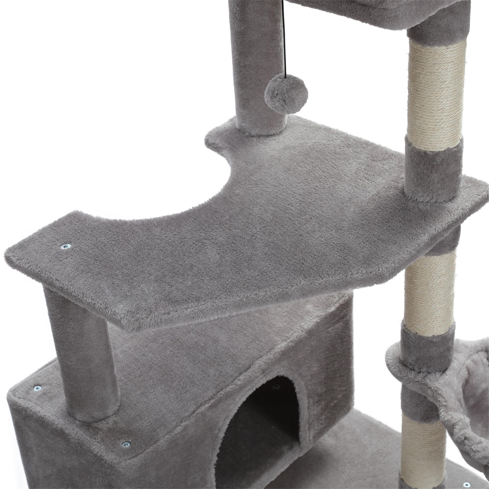Kadyn 61" Cat Tree Tower for Indoor Cats with Platform and Scratching Posts, Cat Condo Cat Tree House in Pet Supplies, Gray