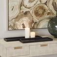 thumbnail image 2 of CosmoLiving by Cosmopolitan 22", 18"W Black Marble  Tray with Raised Border, 2-Pieces, 2 of 7